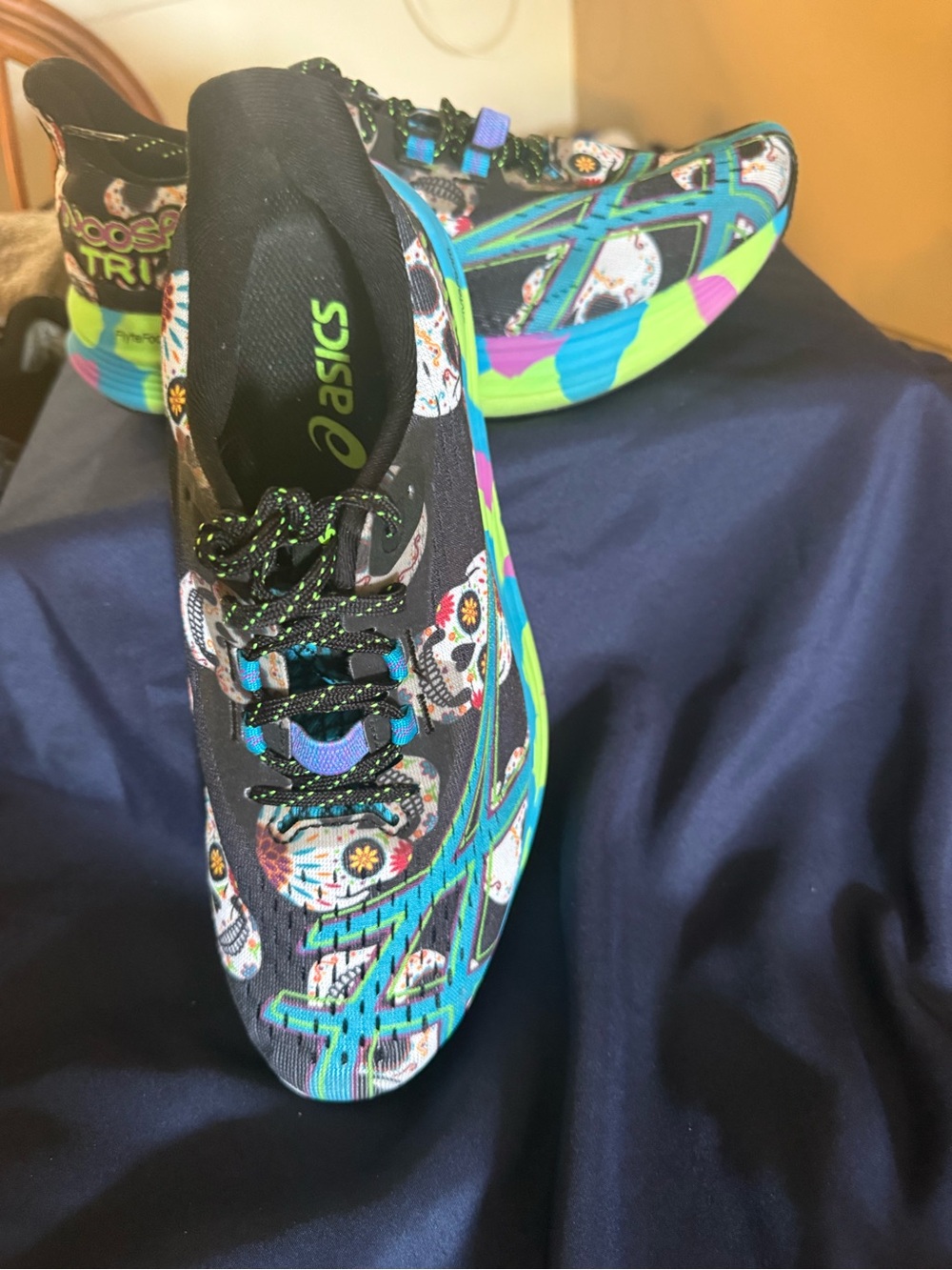 ASICS Black Multicolor Sugar Skull Accent Running Sneakers